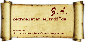 Zechmeister Alfréda névjegykártya